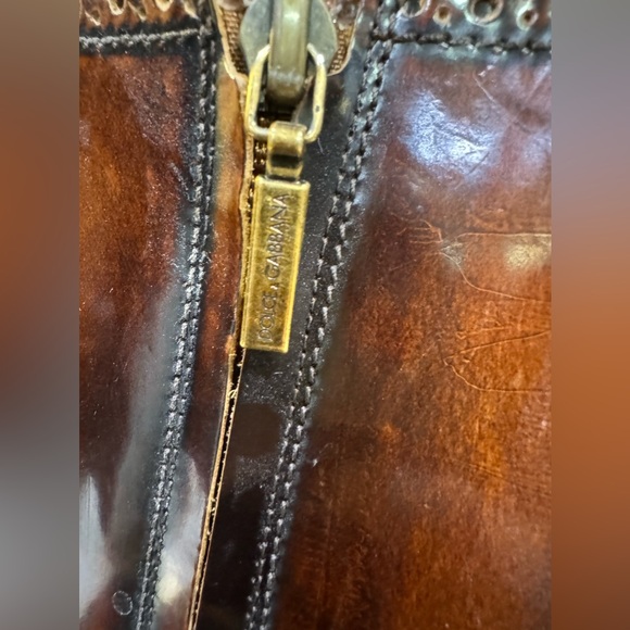 Dolce & Gabbana Fall 2008 high heel boots. Preowned. Brown. - Picture 9 of 12